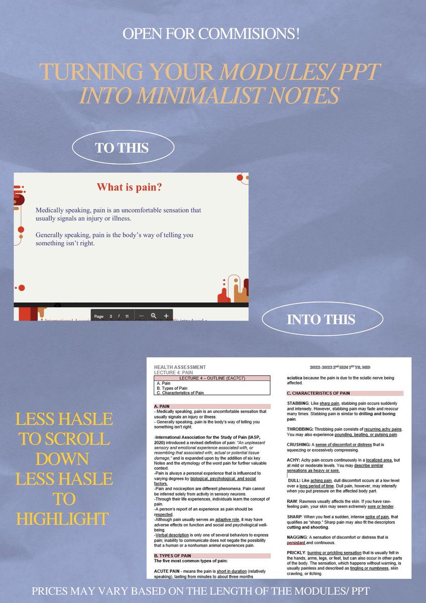jochesoul's tweet image. Hello, students. I am now open for commission who wants to convert their teacher&apos;s module and ppt into a notes, that y&apos;all can print. Price starts at the low price. 
#commisionsopen #schoolnotes #AestheticMods #Minimalistnotes #academiccommission #academicservice