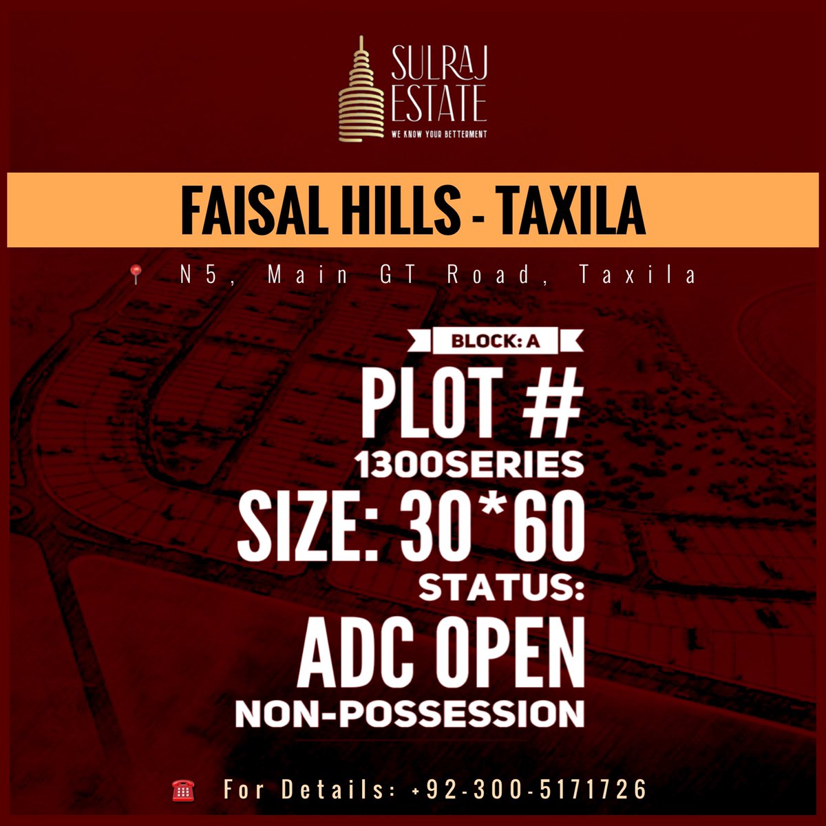 Faisal Hills - Taxila 

Adjacent to CDA project B-17 and nearest to Margalla Road, Islamabad 

Best time for the investment

Contact for details:

+92-300-5171726 

#faisalhills #taxila #b17islamabad #mpchs #islamabad #rawalpindi #faisaltown #zameenpk #pakistan #OverseasPakistani