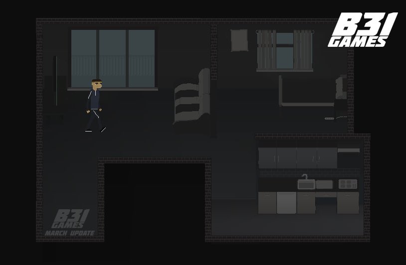 runtheendz's tweet photo. March Update - Interior of a flat you can unlock in the game. Currently working on AI and how they impact the world #screenshotsaturday #aseprite #indiedev #gamedevelopment https://t.co/8h9fxap5Br