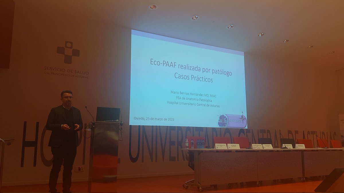 twiterrodri's tweet photo. #PINA2023 II Conference on Interventional Pathology of the North and Friends.  Practical cases, ultrasound-guided PAAF performed by a pathologist Mario Berrios @HUCA_Asturias @USFNA_SPAIN https://t.co/1Sas3yJHWd