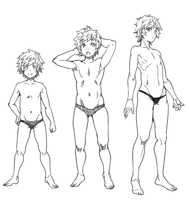 最近マッチョ体型ばかりになっていたからグランくんをモデルにショ体型の練習 