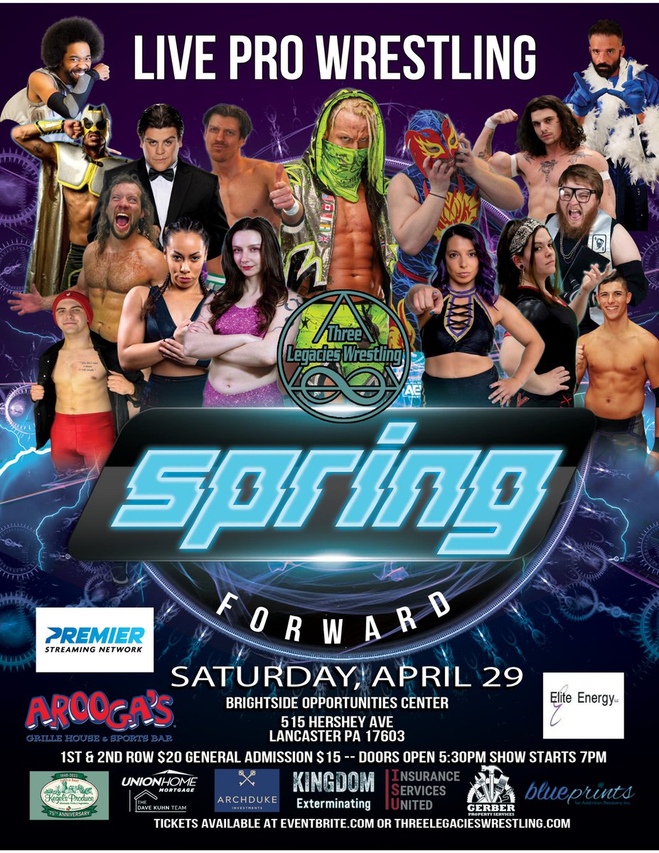 3Legacies's tweet photo. Tickets are on sale for April 29 as @3Legacies presents #SpringForward.
Join us and be a part of #Lancasters hottest ticket as we are on the road to #ClipperMagazineStadium on August 19!
https://t.co/AxwpG3ttbd https://t.co/eAuxtJ6x4K