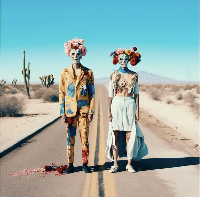OmletteMerve's tweet photo. Happy weekend!

Today's piece by @AikBengChia from Synthetic Mirrors🪞on @foundation. 

Below couple waitin for your bids on the road👀💀

❤️“Unearthing Love in Mexico's Los Muertos”. Love is a powerful emotion that transcends time and space. 

Link👇🏼 https://t.co/tDRfjs6rsY