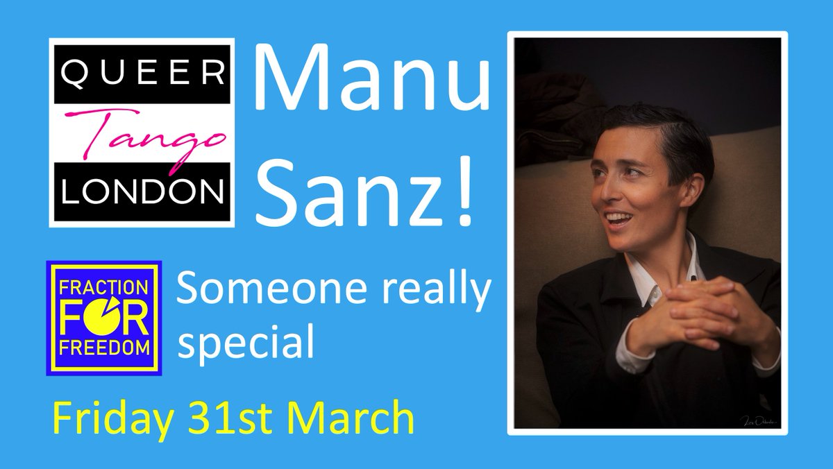 QueerTangoLdn's tweet photo. THRILLED to host MANU SANZ!
 
"The soul of tango is listening and connecting"
 
6.40 pm, 90-mins for ALL LEVELS - BOOK: https://t.co/Uo19EjT8Q4 
 
Online - £12 full/£10 Concessions
On the door - £14 full/£12 Concessions
 #queertango #queer #tango #samesexdancing @BishopsgateInst https://t.co/WIL1jtNq3g