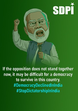 SDPImoodbidri's tweet photo. Defamation and disqualification are the new weapons chosen by the fascist BJP to oppress the opposition. All opposition parties should stand together against Rahul Gandhi's disqualification.
#DemocracyDeclinedInIndia
#StopDictatorshipInIndia https://t.co/8GKUgslHt8