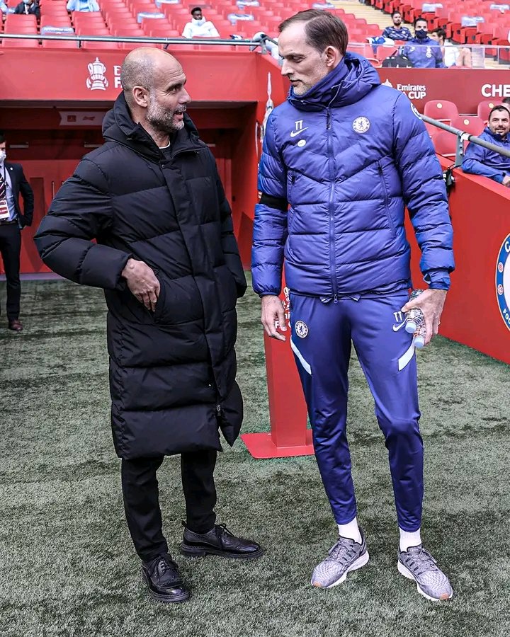 Fasun_01's tweet photo. Pep Guardiola and Thomas Tuchel will face off again in just 18 days ⚔️ https://t.co/Xt9dtZXmNT