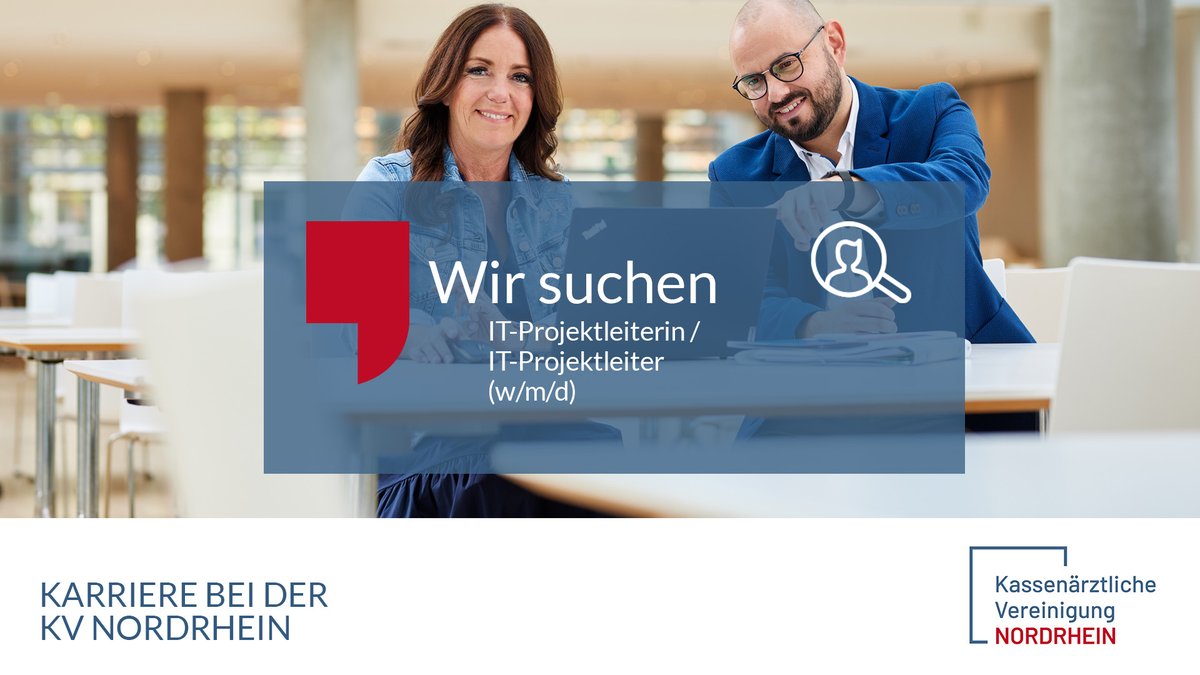 Wir suchen:
IT-Projektleitung (m/w/d) am Standort Düsseldorf

karriere.kvno.de/stellenangebot…
#stellenangebot #jobs #karriere