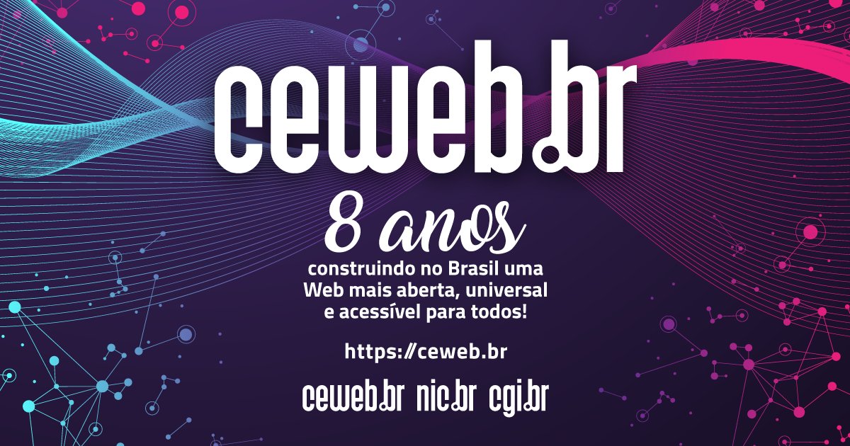 🥳 Hoje é nosso aniversário!
São 8 anos conduzindo projetos que promovem o desenvolvimento saudável da #Web e fomentam o uso de tecnologias abertas, para que a Web se torne cada vez mais inclusiva, interoperável e democrática.