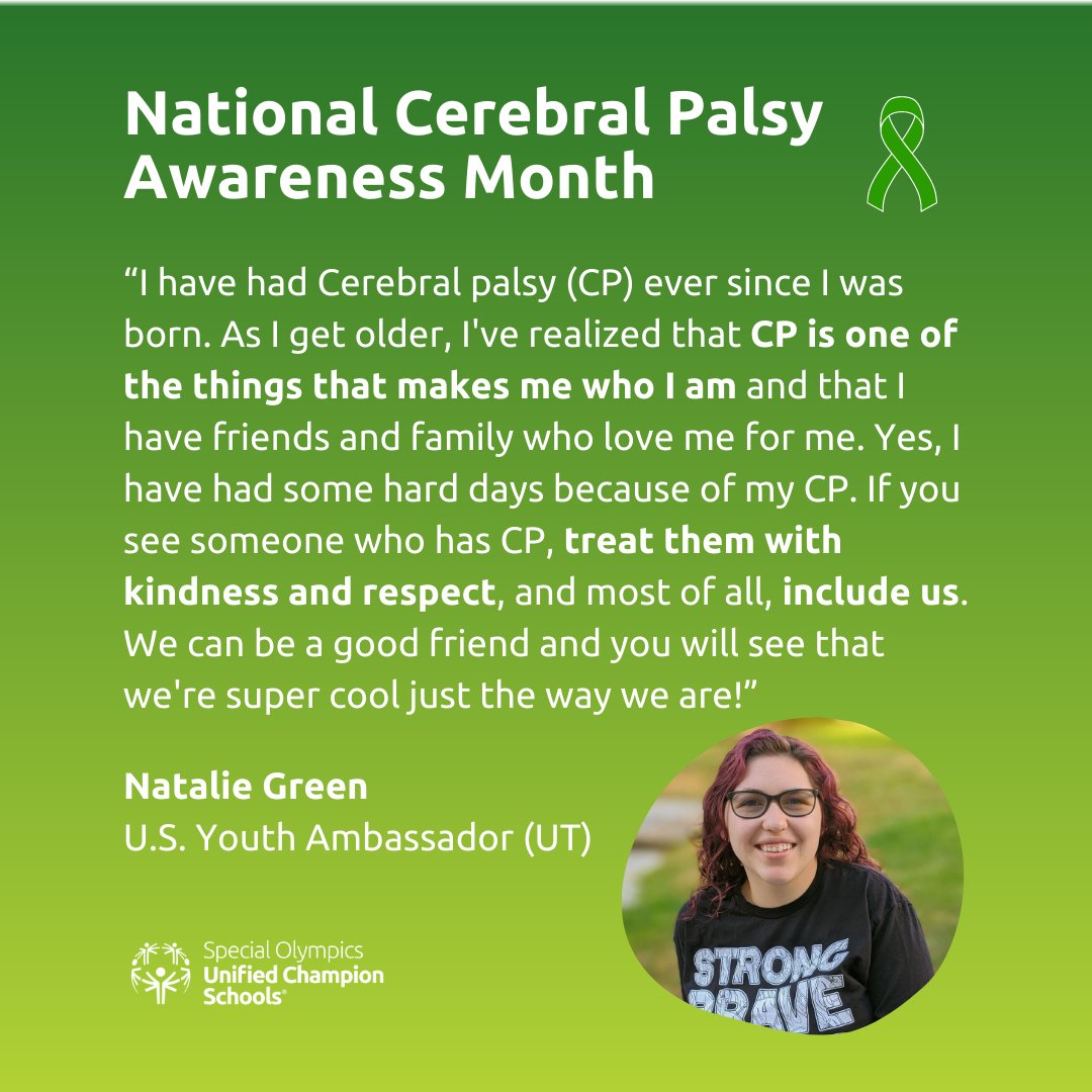 March is #CerebralPalsyAwarenessMonth, and today is #CerebralPalsyAwarenessDay. Natalie from Utah is 1 of the coolest people we know, and she has CP. Check out her thoughts!