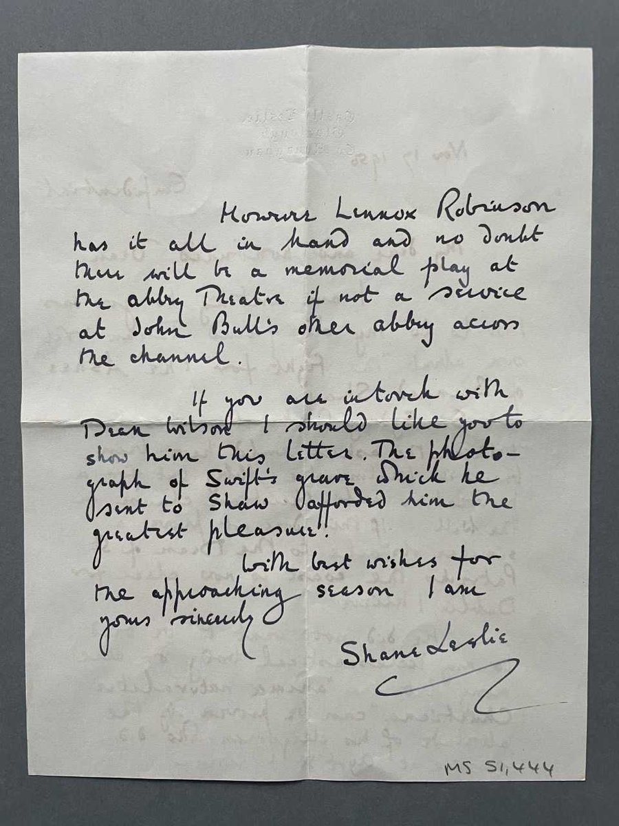 NLIreland's tweet photo. We recently acquired #letters from #ShaneLeslie, #AlanDon, and #BrianDurwin to William Cecil de Pauley, Dean of St Patrick's Cathedral, regarding #BernardShaw's ashes, 1950;
https://t.co/E7YNRIDtei. https://t.co/ZE6m3o9W9W