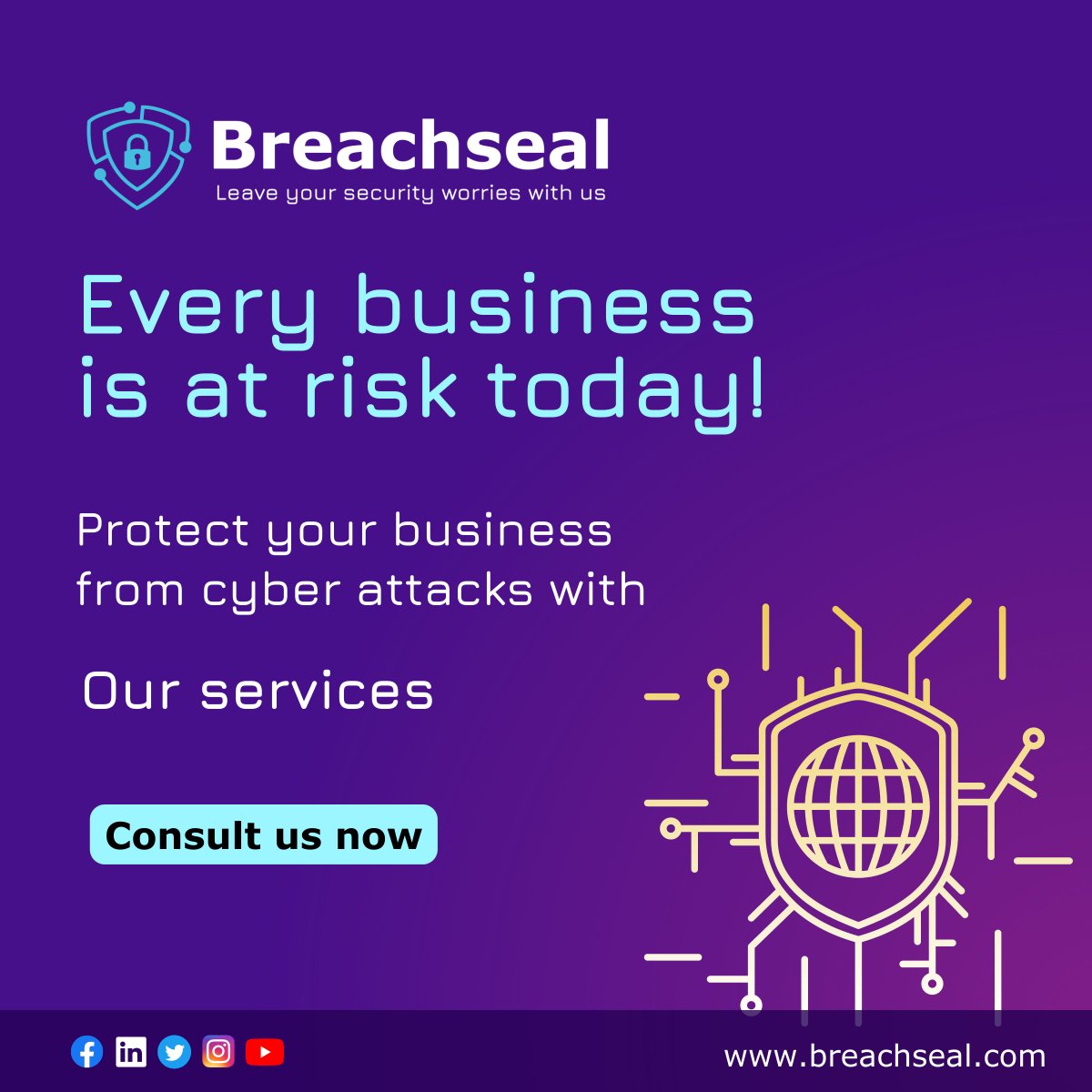 breachseal_tech's tweet photo. Don't let cyber threats put your business at risk! Our services can help protect your company's valuable assets and ensure its continued success.

#CyberSecurity  #CyberThreats  #DataProtection #cyberattack #datasecurity #networksecurity #cloudsecurity https://t.co/HiFBbkIjhD