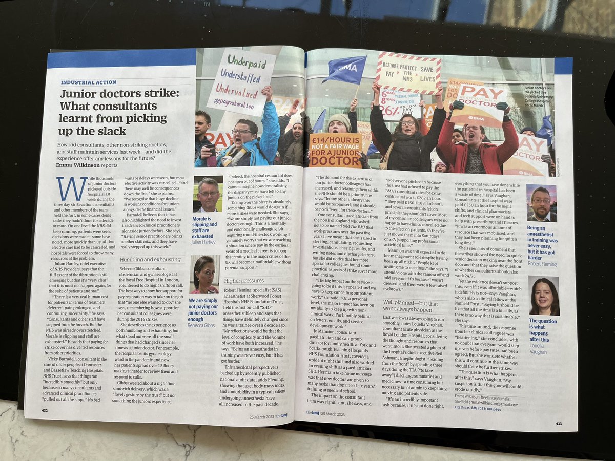 Just as proud of my stroppy selfie in <a href="/bmj_latest/">The BMJ</a> as I would be of a piece of academic literature.

Ready for my night shifts in the next round of strikes.

So proud of our ‘juniors’ for standing up for all of us 🦀 

<a href="/Doctors_Vote/">DoctorsVote 🦀 #TellThemAgain</a> @NorthThamesRJDC @BMA_JuniorDocs
