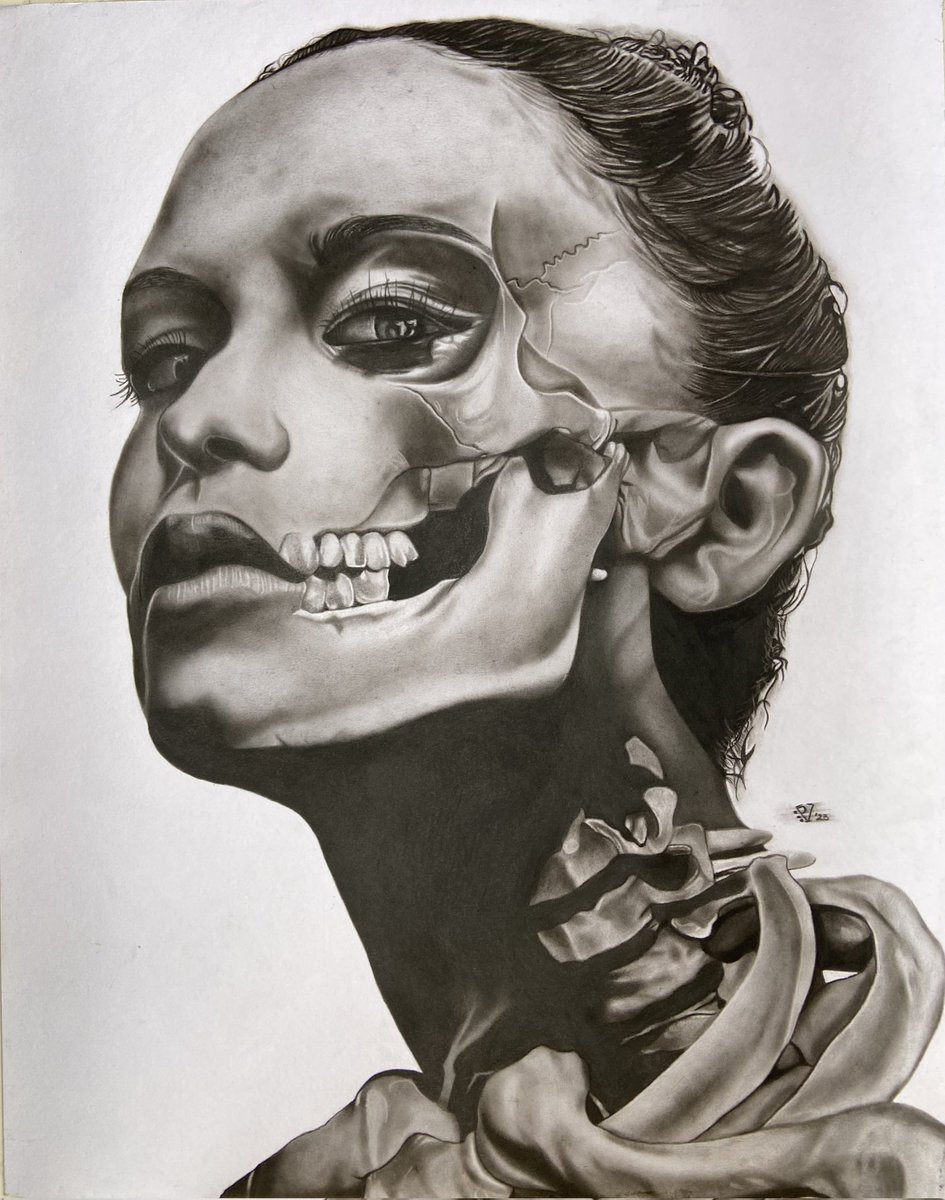 petaarts's tweet image. Here's the completed work, took me four weeks.
Title: Ossarium: Bones of the Dead.
"...from dust we came, to bones we shall return.
Beauty to ashes, live while you live..."
🛒Original artwork for sale. Limited prints available upon request.
Like, comment, RT.
T for Trouble. 😂❤