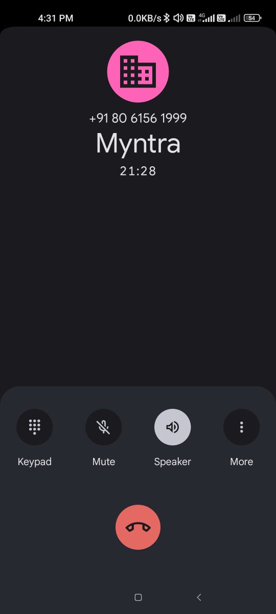 robincena05's tweet photo. @myntra @MyntraSupport 

Is this how you guys make a customer wait, for 25mins my call was on hold ???
Think she went away for tea break, such a pathetic customer experience! https://t.co/UIz4dXYnyj