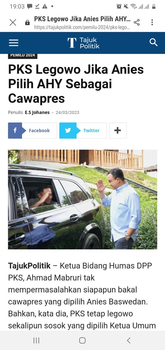 abu_waras's tweet photo. PKS dan Demokrat Legowo Jika Tidak jadi Capwapres Anis, Lambe Waras; Ini Baru Yang Namanya Koalisi Tanpa Rebutan Kekuasaan, Indonesia Bisa Semakin Lebih Baik Jika Koalisi Perubahan Berkuasa. https://t.co/mclwOXkQ0i