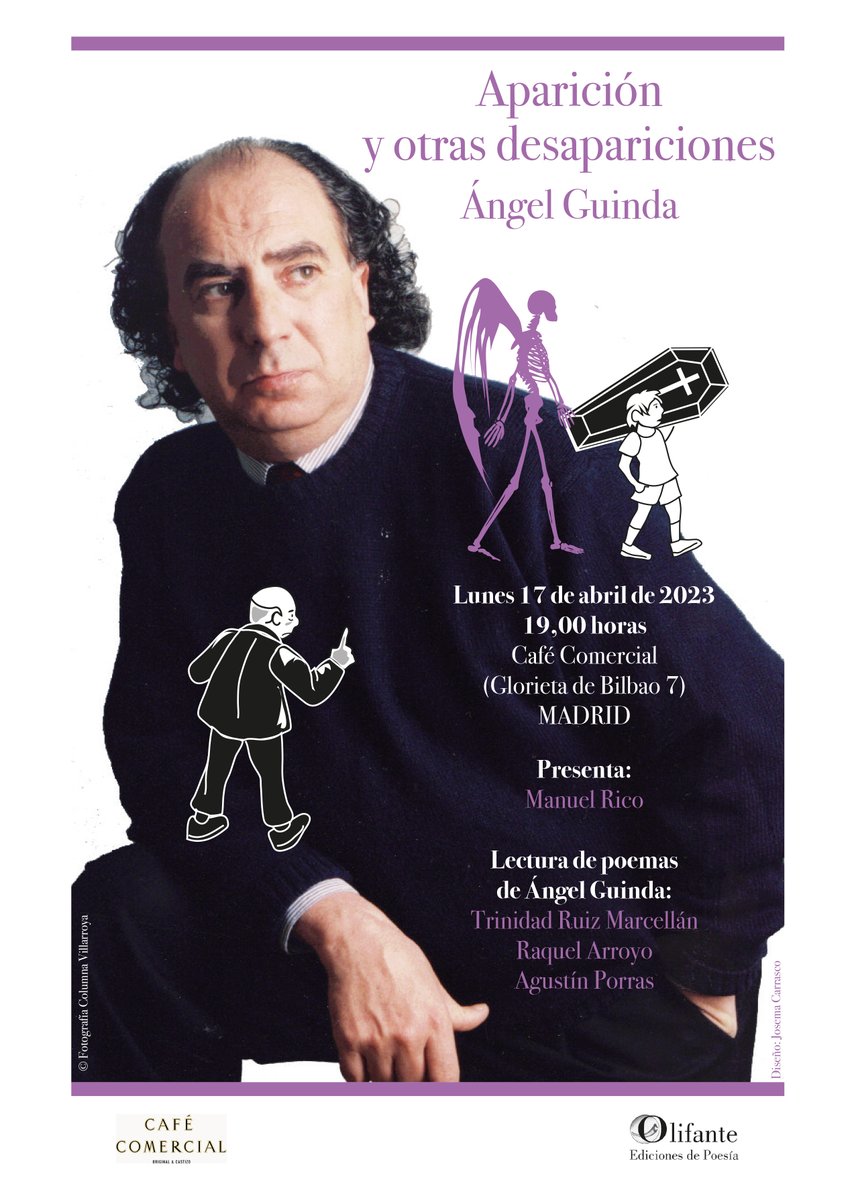 josemitadinamit's tweet photo. Presentación en Madrid de "Aparición y otras desapariciones" de Ángel Guinda. Olifante Ediciones de Poesía @PoesiaUtil https://t.co/oR68uOVskm