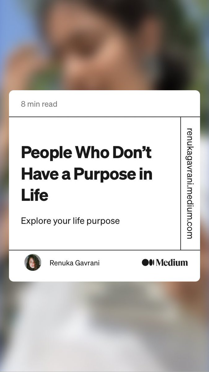 MILLIMOUNOJean's tweet photo. “People Who Don’t Have a Purpose in Life” by Renuka Gavrani
https://t.co/KqZNOVPYnS https://t.co/ce43GavQxv