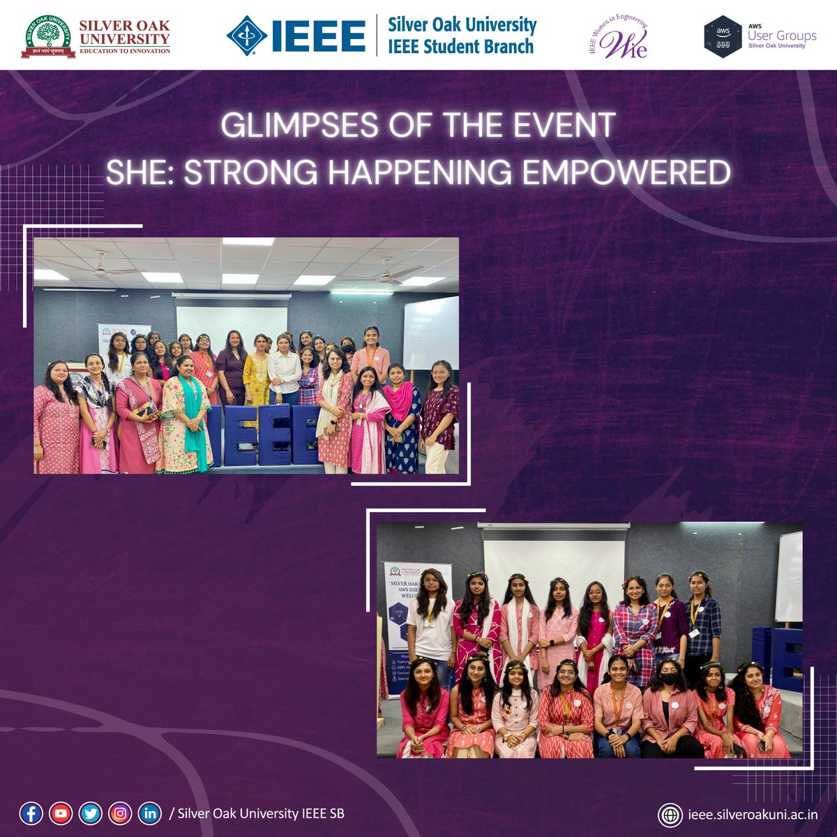 IEEE_SilverOak's tweet photo. Women's day #celebration with #StrongHappeningEmpowered (SHE) was hosted by #IEEESOUWIEAG &amp; #SOUAWSUG on 24 Mar `23 where speakers gave insights on how to navigate in STEM in a #fun and #interactive session. #ieee #sou #souevents #womensday https://t.co/Zo8zsVmmEI