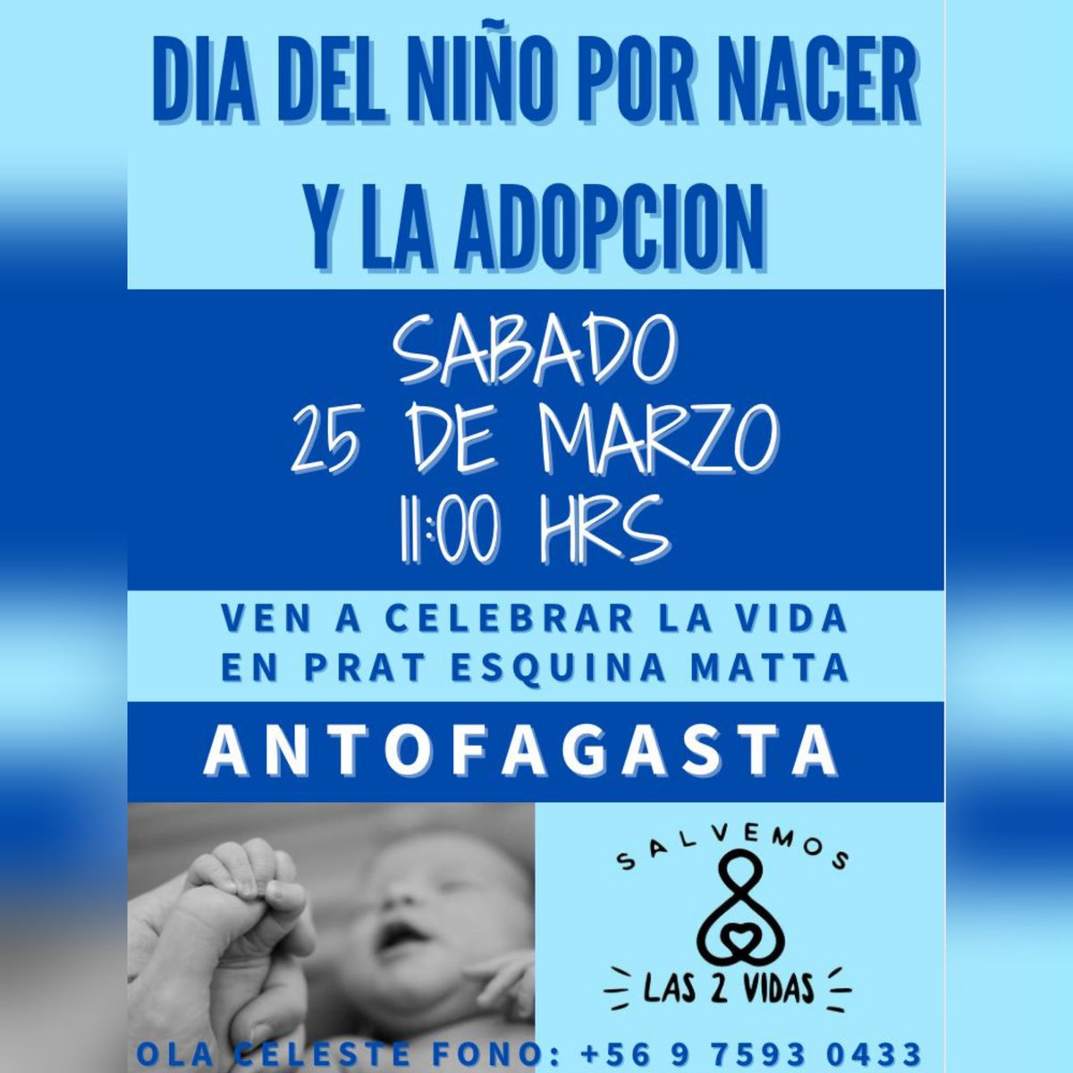 Hoy en Antofagasta tenemos preparada está hermosa actividad. 
Es muy importante #ResguardarLaVida del bebe que está por Nacer y también contener y dar apoyo a todas las mujeres que pasan por el proceso solas. 
Es importante que #SalvemosLas2Vidas  
#DefendamosLaVida #Antofagasta