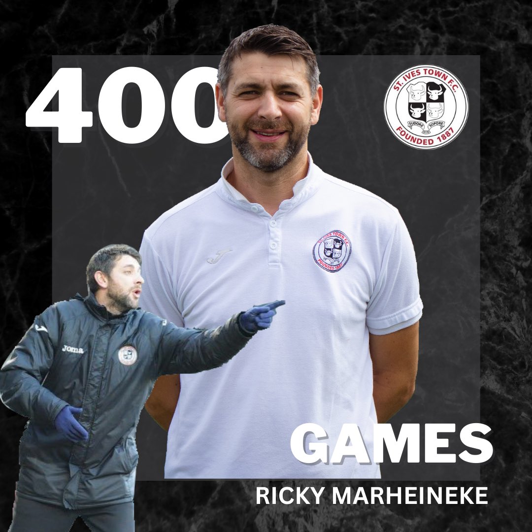 stivestownfc's tweet image. Congratulations to Ricky, who will take charge of his 400th game as manager of the Ives today. 👏