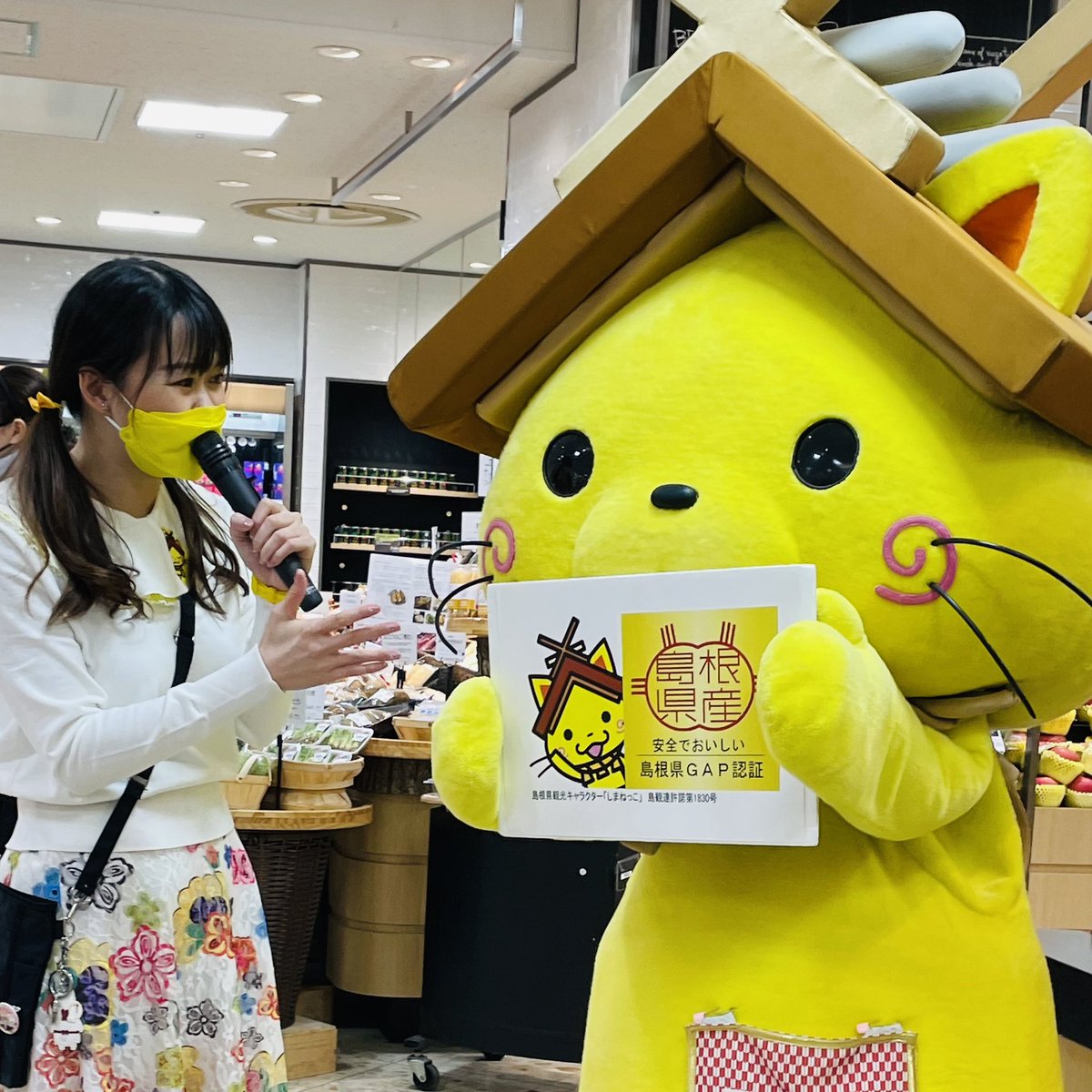 shimanekko_'s tweet photo. 埼玉県の伊勢丹浦和店
「美味しまねファーマーズマーケット」
へ行ってきたにゃ！
安全でおいしい旬の
「美味しまね認証農産物」を
PRしたにゃ(*σ´ω`*)
新鮮にゃお野菜食べてほしいにゃ⭐️
#伊勢丹浦和店 #埼玉県 #島根県
#美味しまね認証 #野菜 #しまねっこ https://t.co/SKlrLda3CI