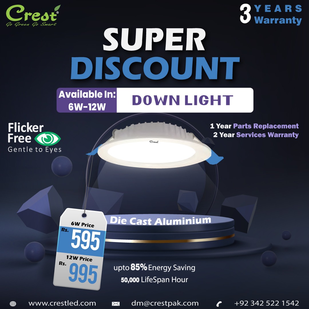 PakCrest's tweet photo. Super Discount Down Light
Visit our website for more information:https://t.co/uKc6CkSuIU
Contact Us: 03425221542
Email:sales@crestled.com
#leddownlight
#LEDTrackLighting
#islamabadlights
#solarstreetlightpriceinpakistan
#striplight
#ledstriplight
#crestled
#crestpak https://t.co/7wDjbifobo