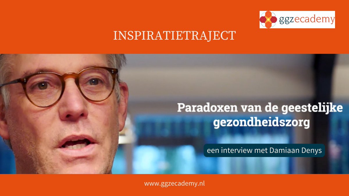 We hebben nog een interessante GGZ Inspiratie voor je! ➡️ ow.ly/4Kqc50N2J9a
Hoogleraar psychiatrie en filosoof Damian Denys legt een vinger op de tekortkomingen van de hedendaagse ggz en gaat op zoek naar oplossingen. GRATIS te bekijken.

#samenlerenindeggz #ggzecademy