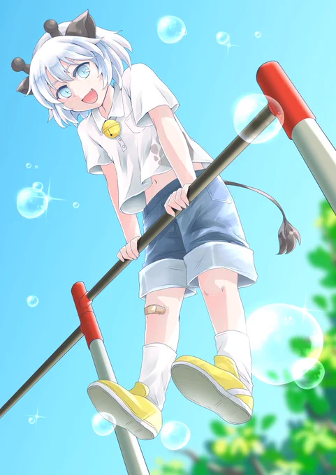 「みて!逆上がりできたよ!」 ぱらどっとさん( )家のベルくん 