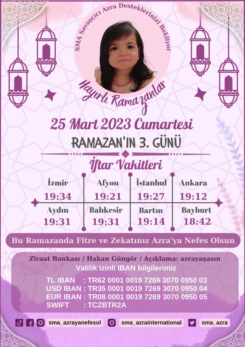 Kimler bu mübarek günde Azra ‘ya nefes olmak ister sizin güzel kalbinize fitre ve zekatlarınıza ihtiyacımız var🙏🏻 #SeyFer #YaliCapkini #tuzak #HuedaPar #YalıCapkını #StaryKids5thAnniversary #25Mart2009 #25Mart #iftar #TekAdamaBayBay #7500AKPyibitirecek #Atatürk #cumartesi #Meral