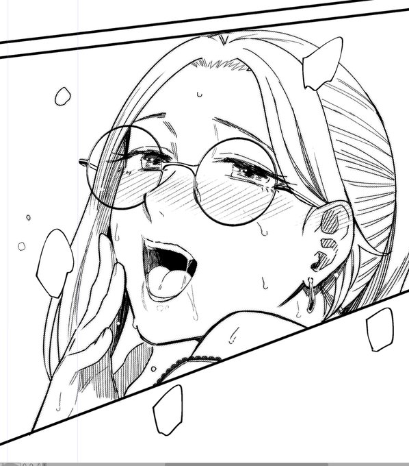 お姉さんの恍惚顔描けた 