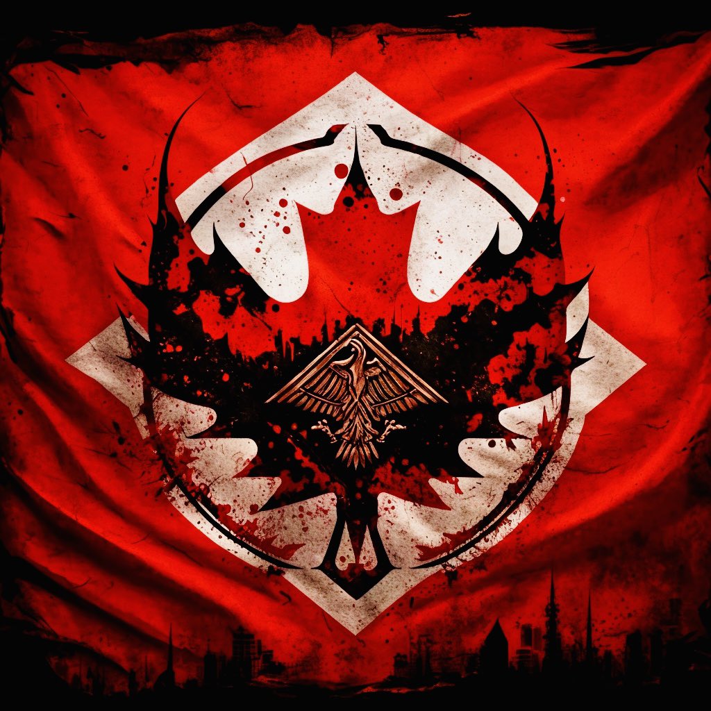 JloMagneto's tweet photo. @JustinTrudeau @POTUS I been making new Canadian Flags to try reflect the modern tyrannical dictatorial vibe you got goin on @JustinTrudeau - I got PLENTY more to post lmao #TrudeauIsTrash https://t.co/zL9QE1t5jG