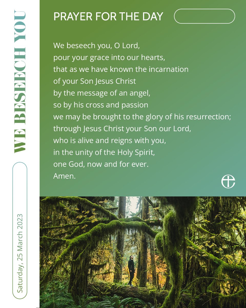 Let us pray. 

Today's prayer is available in plain text and audio formats at cofe.io/TodaysPrayer.