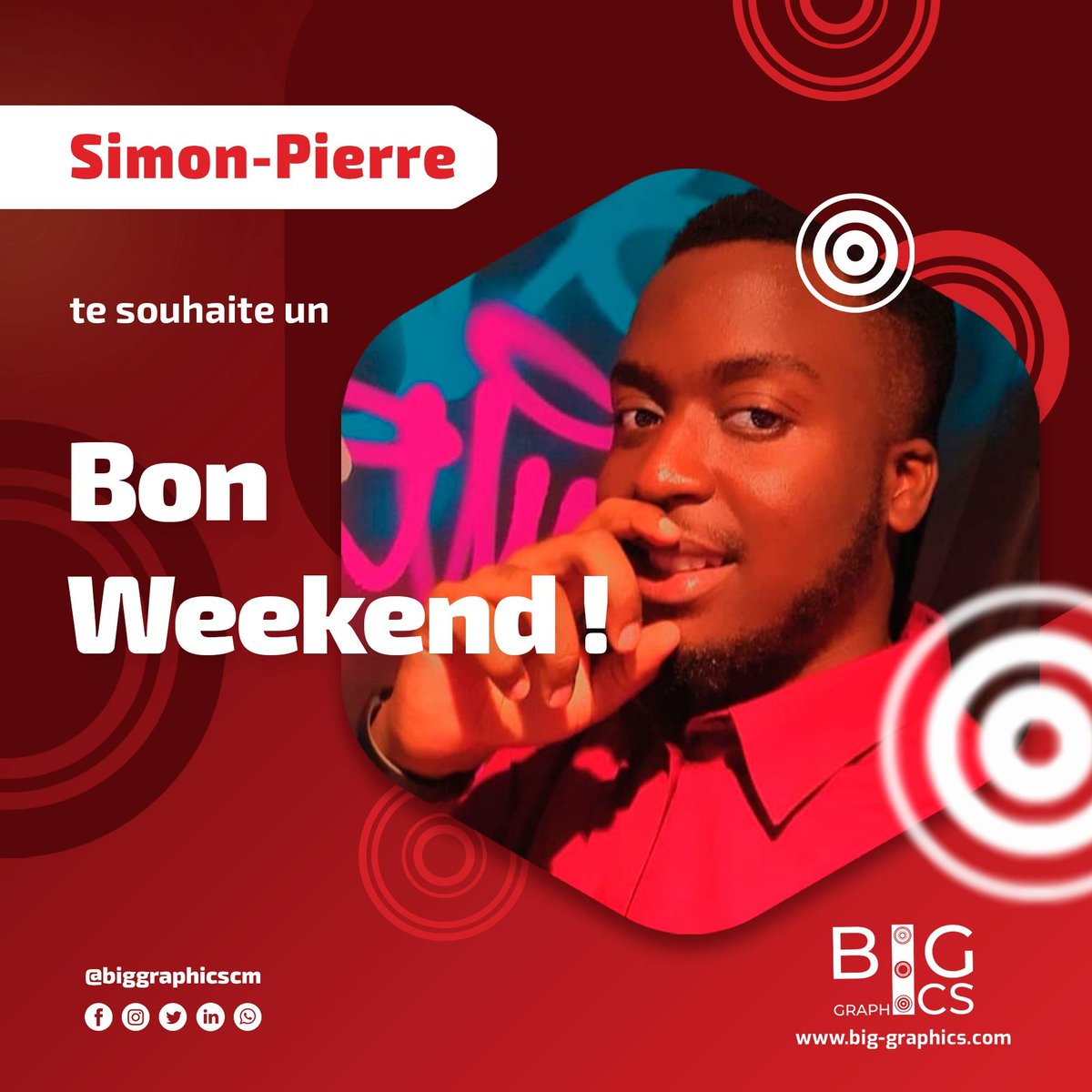 biggraphicscm's tweet photo. 𝙃𝙚𝙮 𝘽𝙞𝙜 !

😊✨ @SMbeunga te souhaite de passer un super weekend avec @biggraphicscm.

Redécouvrez le #GRAPHISME !
https://t.co/4osgIizX6y

- - -

[ #Weekend #Samedi #Saturday #WeekendStar #GoodVibes #Happytime #Photo ] https://t.co/cehdfP7p23