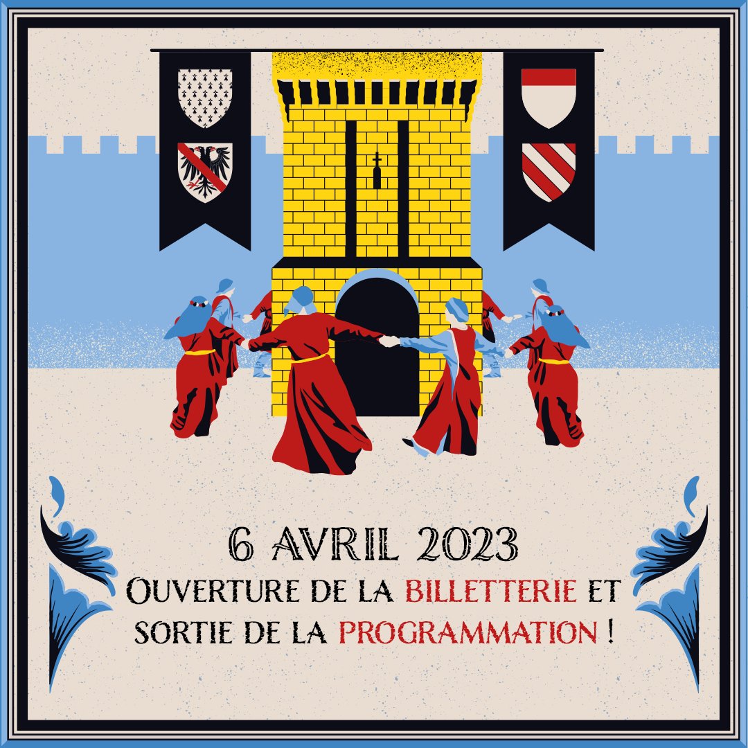 📢 Rendez-vous le 6 avril pour acheter vos places pour les sites d'animation et le mythique tournoi de la Fête des Remparts !
⚔️ P.S. : le 6 avril, on sort aussi notre programmation sur notre site internet !