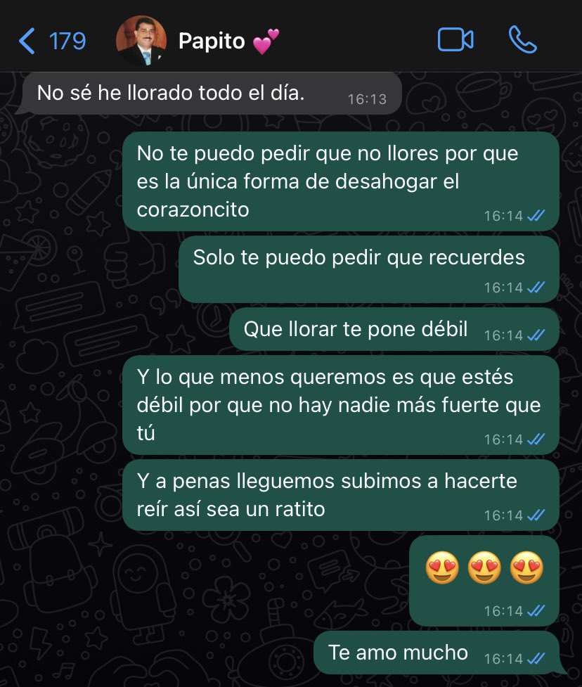 Papi, tú sabías que el momento estaba cerca… tú me pediste que me ponga la casa al hombro y que sea fuerte por todas, pero papá quien es fuerte por mi?
