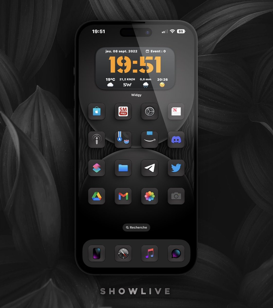 Darkwalley's tweet image. Tonight with #Widgy  on #iOS16rc 🌴🌴🌴
. 
.
🔘 #Widgy me
🍊 Icons me
.
.
#ios15homescreen 
#ios15icons  
#shortcuts 
#Wallpaper me
#iOS16
#iPhone13ProMax
#iPhone14ProMax🙈🙈🙈🙈 #壁紙配布 #NFT #wallpapermagazine #dailymotivation 
Original: TeboulDavid1