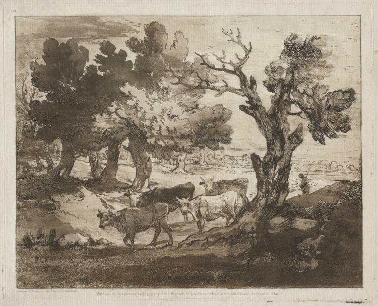 Thomas Gainsborough, Wooded Landscape with Herdsman and Cows, c. 1780-1785 #cmaopenaccess #cmaprints clevelandart.org/art/1993.252