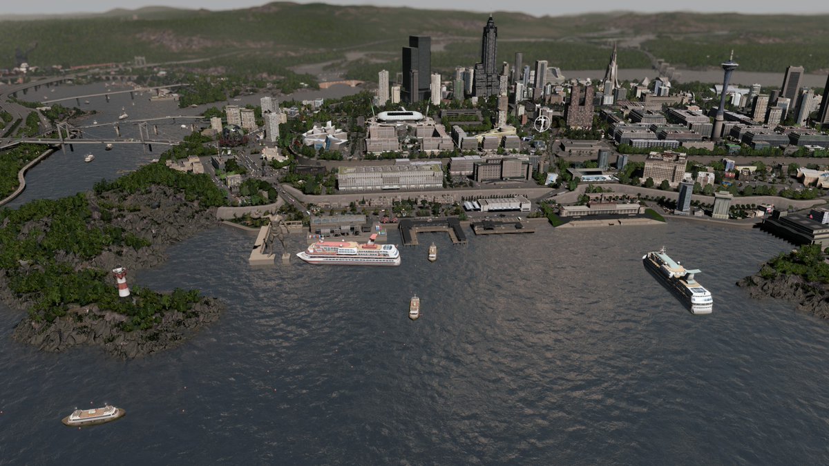 Cykoop1's tweet photo. @ColossalOrder #CitiesSkylines Here I tried  to build a more realistic city with mods. https://t.co/1i46QO6BVj
