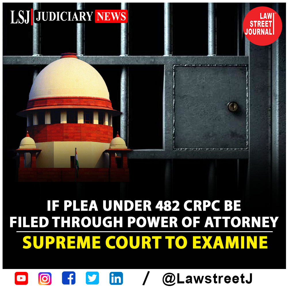 LawstreetJ's tweet photo. #SupremeCourt decides to examine a critical question if a plea for quashing a criminal case arising out of matrimonial dispute can be filed in High Court through general power of attorney holder on behalf of NRIs.

Read Full Article https://t.co/GMxscTtVFA

 #482CrPC  #LawstreetJ https://t.co/Uoj7Iubsnn