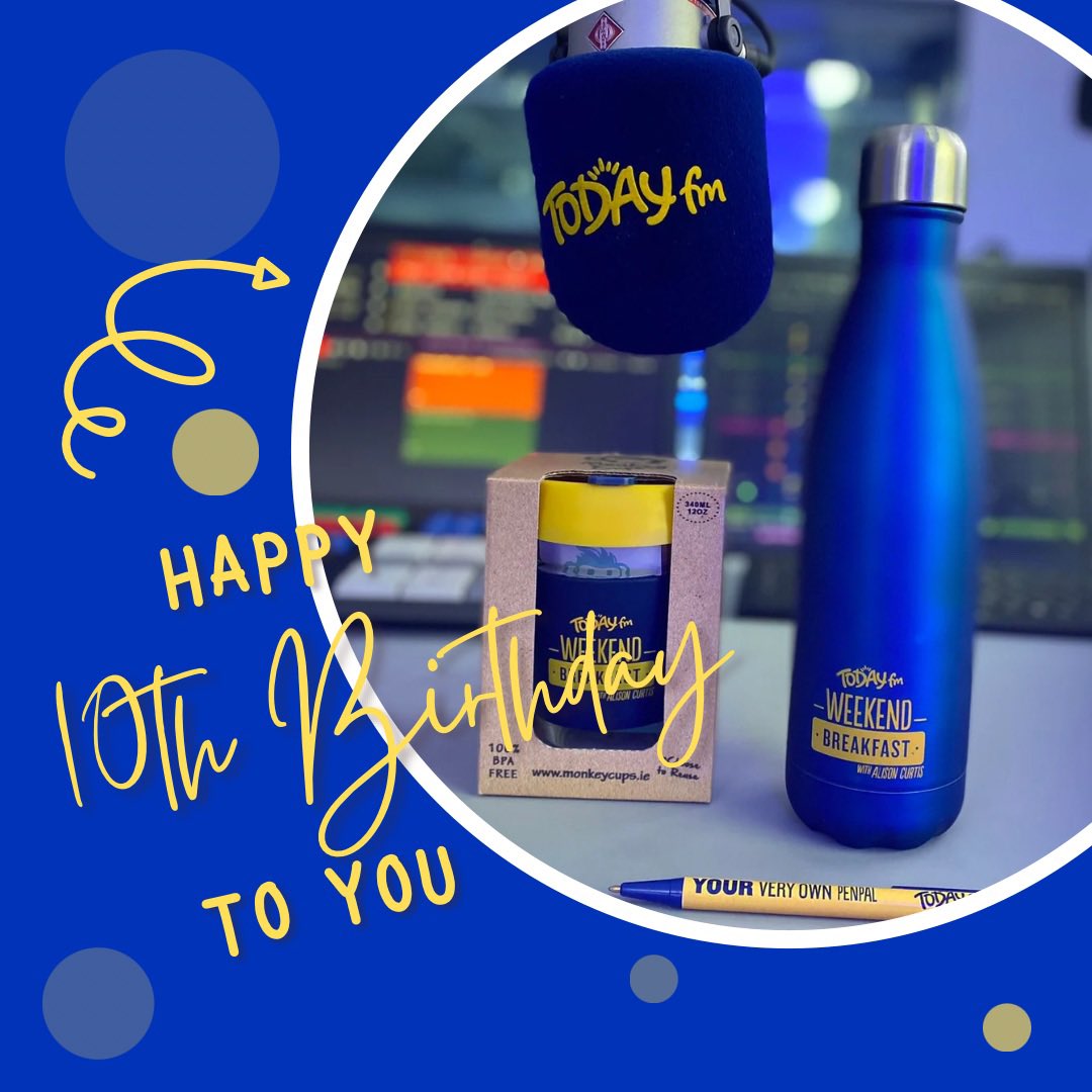 MailoPower's tweet photo. Congrats @AlisonTodayFM and all the #WeekendBreakfast @TodayFM crew ๐ Happy 10th Birthday ๐โ๏ธ๐ from all of us @MonkeyCups1 ๐ You make weekend's epic! Party on!!! ๐
#WB10 https://t.co/xMixrTInuo