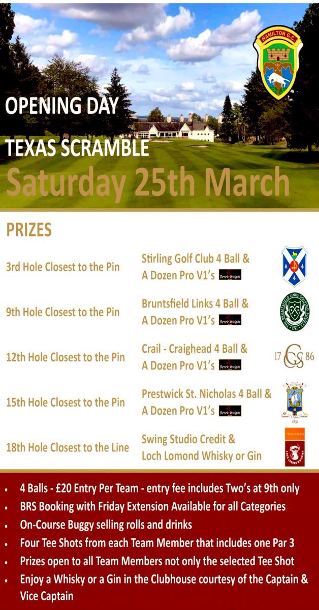 Looking forward to the Captains Opening day Texas Scramble <a href="/AnthonyHoggan/">Anthony Hoggan</a> . Great effort <a href="/neilhogg73/">Neil Hogg</a> and all the team getting the course ready for play 👏🏻👏🏻