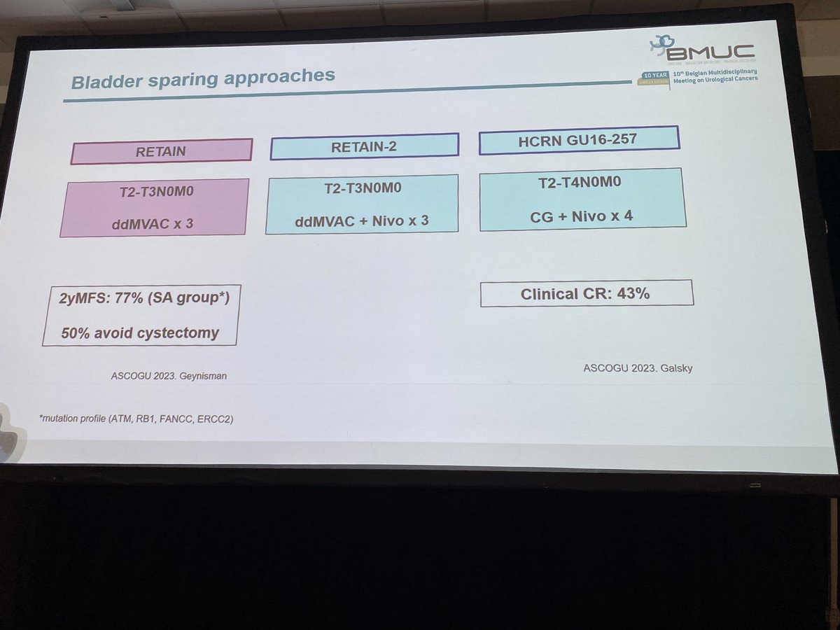 #Definitive bladder sparing approach ⁦to think about at #BMUC23 which biomarkers?  ⁦<a href="/NMartinezChanza/">Nieves</a>⁩ ⁦<a href="/piet_ost/">Piet Ost</a>⁩ ⁦<a href="/PaulSargos/">Paul Sargos</a>⁩
