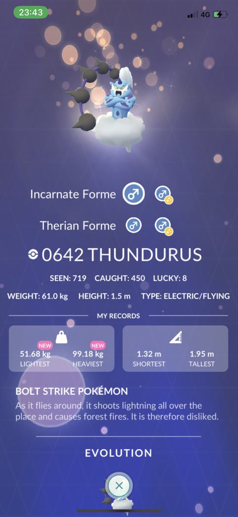 Thank you <a href="/CrzyPidgeyLady/">CrzyPidgeyLady</a> 🔥

First hundo Thundurus🥰💥💯😍💈

#PokemonGO #PokemonGOApp #PokemomGoRaids