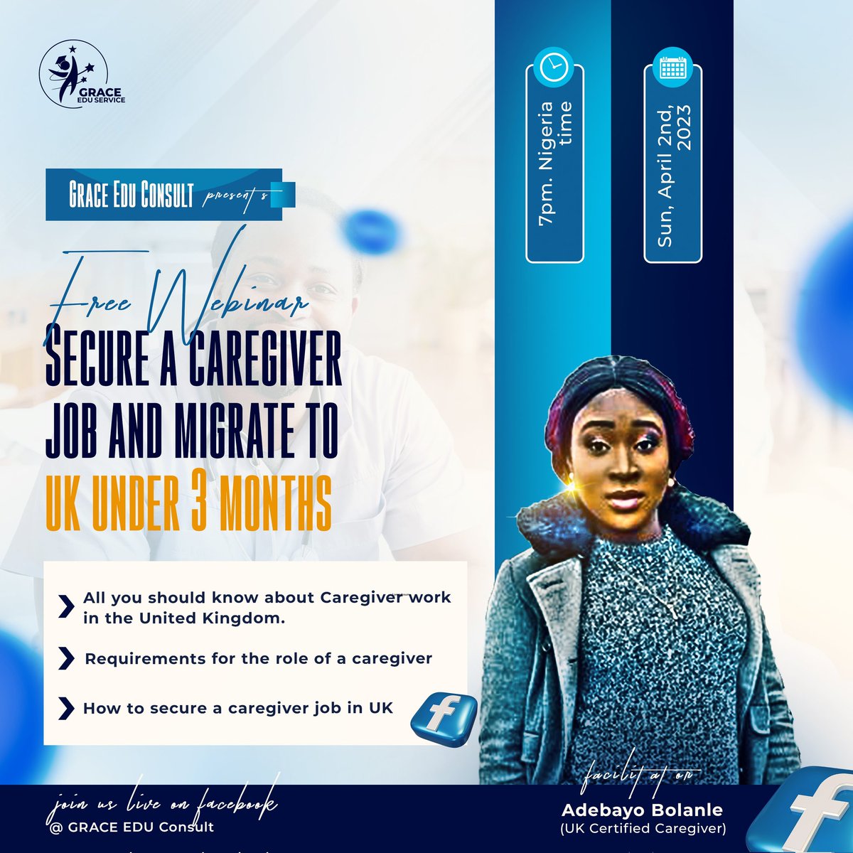 GraceEduConsult's tweet photo. Caregiver work is the sexiest work that Nigerians are leveraging on to leave the country for the UK at a time like this.

Join the seminar to learn how you can secure the Job of a caregiver and migrate to the UK.

https://t.co/5oDj2UEMUx

#Caregiver #japa #studyabroad #travel https://t.co/6yFhf1G7Bh