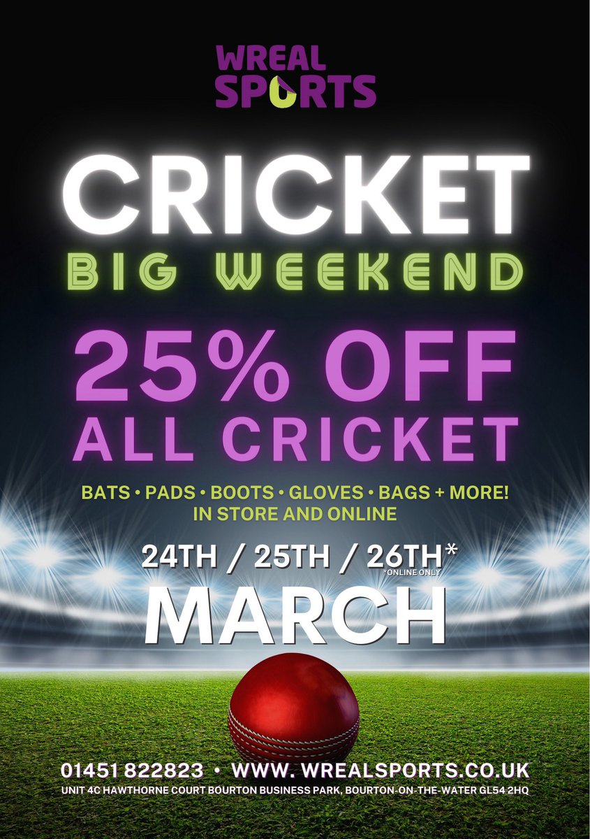 Just a reminder that one of our awesome sponsors has this incredible sale running this weekend in Bourton on the Water.

There’s selected items on their website too - wrealsports.co.uk/shop/my-club/c…