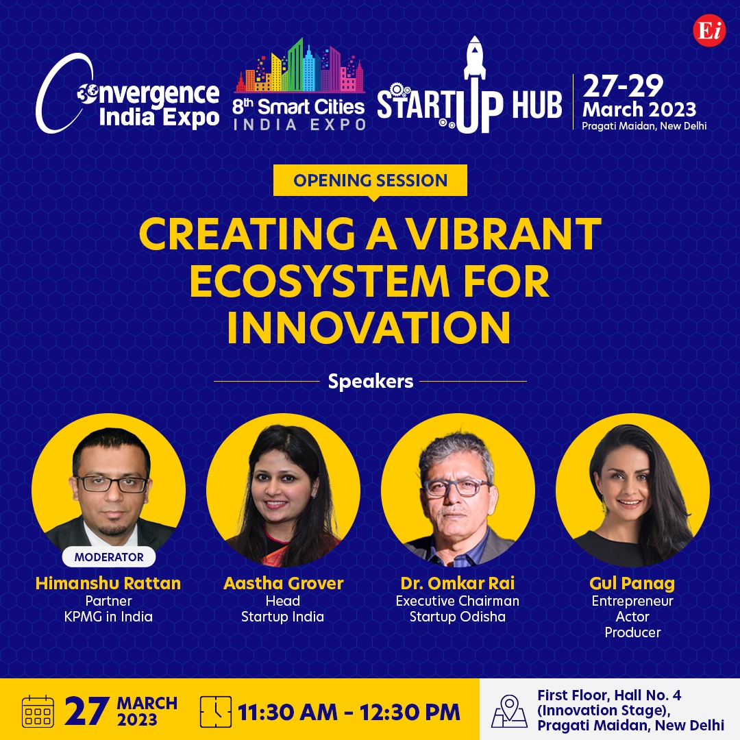 Convergenc's tweet photo. Join us for the Opening Session on ''Creating a Vibrant Ecosystem for Innovation" at the Startup Hub of @Convergenc India Expo & @SmartCitiesInd expo 2023.
For Delegate Registrations, visit- https://t.co/3PPMF36jZv
#CI2023 #ConvergenceIndia #Speaker #Delegate #ConferenceSession https://t.co/JmnnIwSvKO