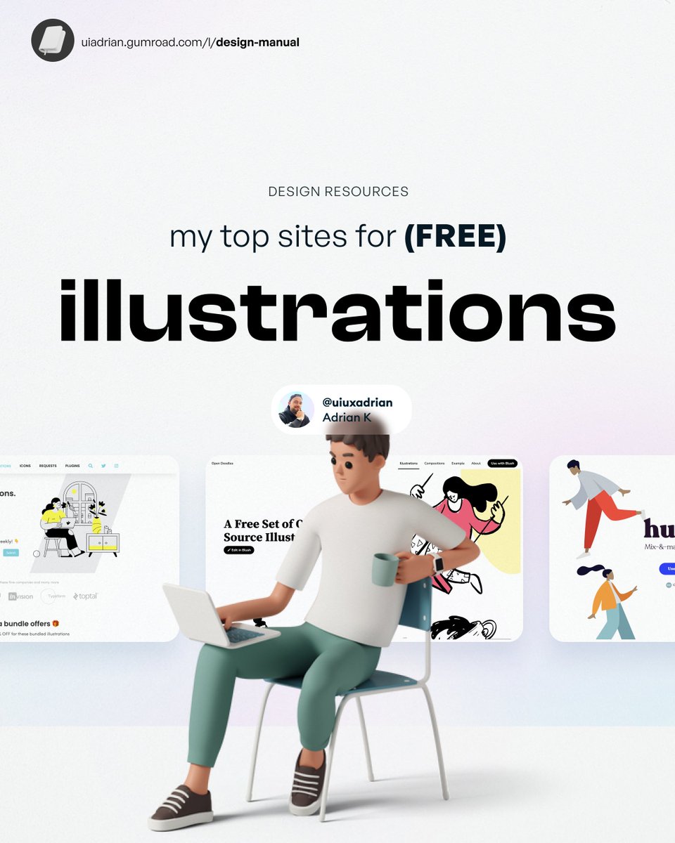 adriankuleszo's tweet image. Top sites with FREE illustrations ✨