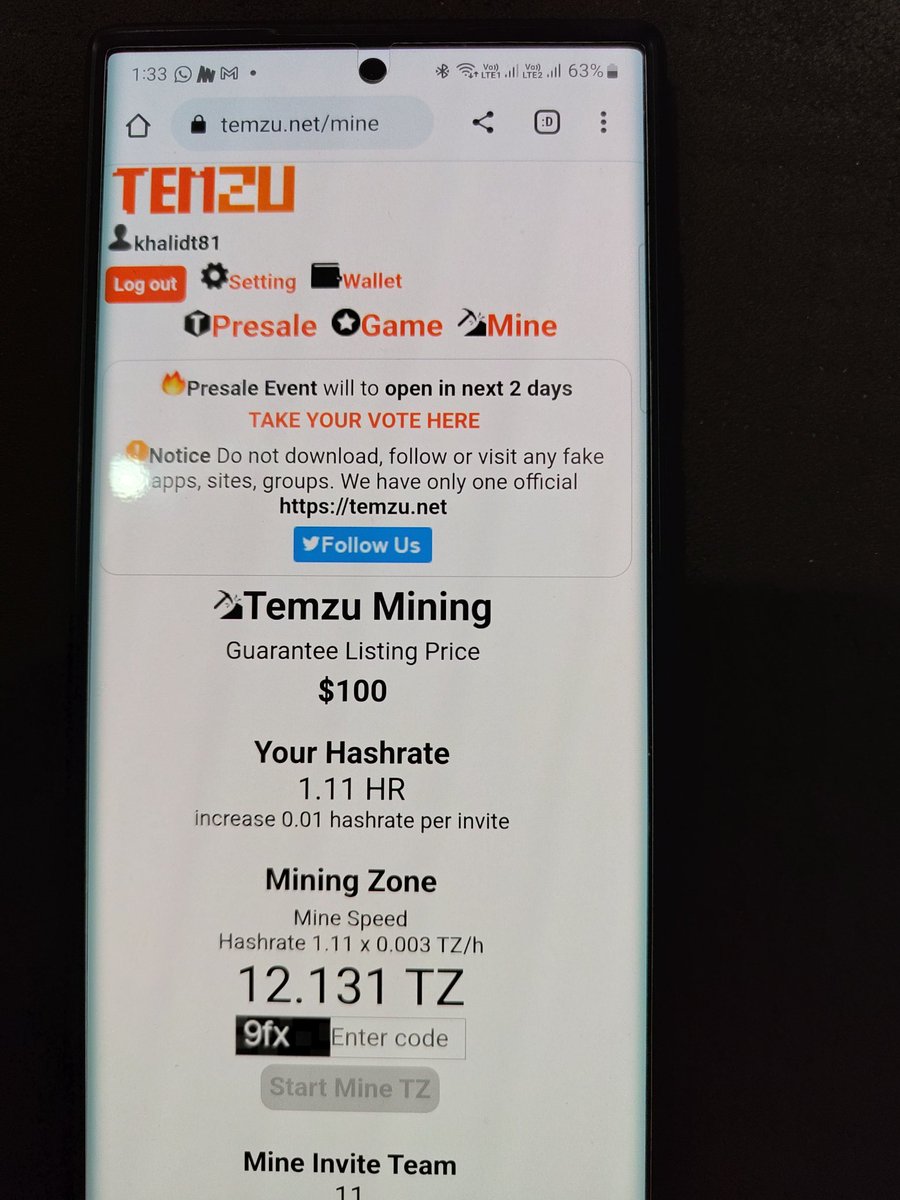 khalidt81's tweet photo. I am not able to mine Temzu since last 3 days because mining tab is disabled.
Kindly help.@tem_zu https://t.co/FJUNttbhdg