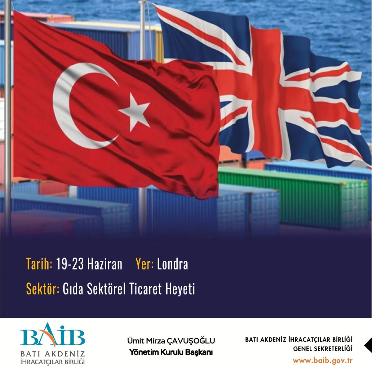 İngiltere’de gerçekleşecek olan programa katılmak isteyen firmalarımızın baib.gov.tr/uuo5eu linkinden kayıt yaptırması gerekmektedir. Aynı zamanda hedef ülke olan İngiltere, destek kapsamındadır.