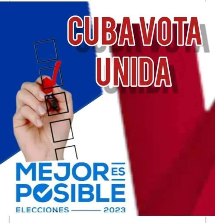 Todos a votar el domingo 26 de Marzo, temprano en toda #Cuba el pueblo cubano, acudirá a las urnas. Por el voto unido. #YoVotoXTodos #JuntarYVencer #MejorEsPosible